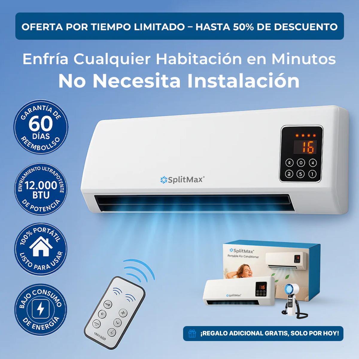SplitMax™ - Aire Acondicionado Turbo Portátil